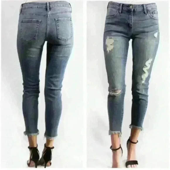 JBD Skinny Jeans w/ Fringe - Picture 1 of 6